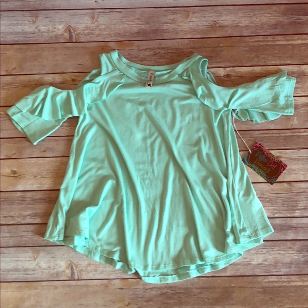 Aqua Cold Shoulder Top